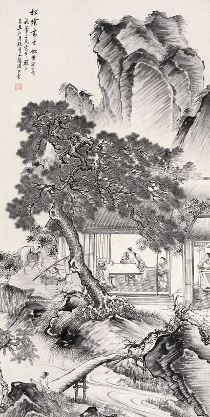 项文彦 松荫高士 立轴